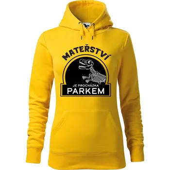 Dámské oblečení DOBRÝ TRIKO Dámská mikina s potiskem Mateřství Velikost dámské mikiny: XS, Barva: Žlutá