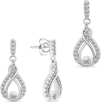 Náramek Brilio Silver Stříbrný set šperků se zirkony SET223W - náušnice, přívěsek (Ag 925/1000, 4,62 g)