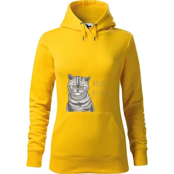 Dámské oblečení DOBRÝ TRIKO Vtipná dámská mikina s potiskem Kočka Velikost dámské mikiny: 2XL, Barva: Žlutá