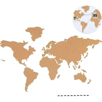 Samolepící dekorace Sortland Korková mapa na zeď nalepovací - hnědá