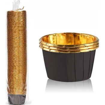 Formička Cake Star Cake Star Alobalové pevné košíčky na muffiny hnědé se zlatým vnitřkem (50 ks)