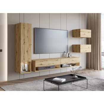 Obývací stěna Nábytek do obývacího pokoje Wikez, Barva: dub artisan, Osvětlení: bez osvětlení MIRJAN 5903211380105