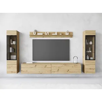 Obývací stěna Nábytek do obývacího pokoje Sawoti II, Barva: dub artisan, Osvětlení: bez osvětlení MIRJAN 5903211380679