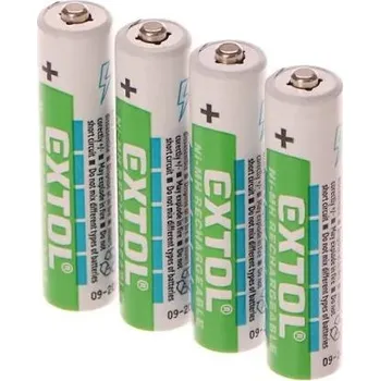 Článková baterie Baterie nabíjecí 1,2V AAA (HR03), 1000mAh, NiMh, 4 kusy - EXTOL ENERGY EX42060