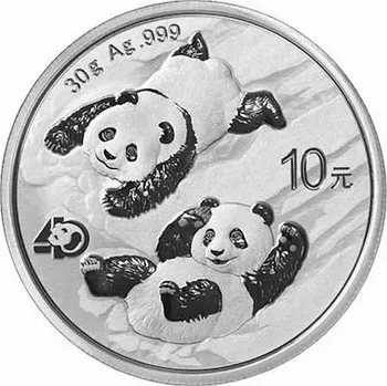 China mint 2022 30 g 10 CNY čínská stříbrná panda mince BU