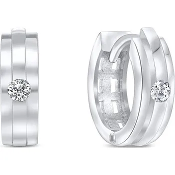Náušnice Brilio Silver Zářivé kruhové stříbrné náušnice se zirkony EA501W (Ag 925/1000, 2,85 g)