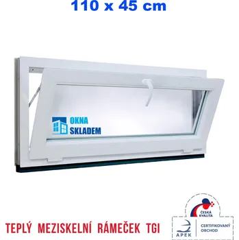 Okno ERKADO Plastové okno 110x45 cm bílé sklopné