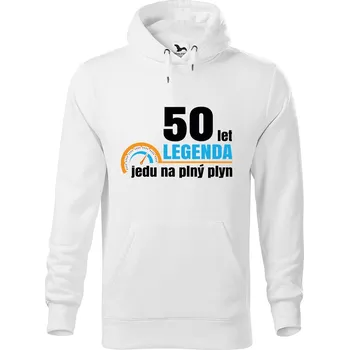 Pánská mikina DOBRÝ TRIKO Pánská mikina s potiskem Jedu na plný plyn Velikost pánské mikiny: 2XL, Barva: Bílá