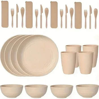 Sada nádobí Sada plastového nádobí, 28 dílů, béžová