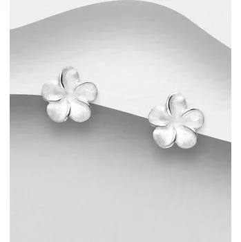 Náušnice Stříbrné náušnice 925 s matným květinovým vzorem