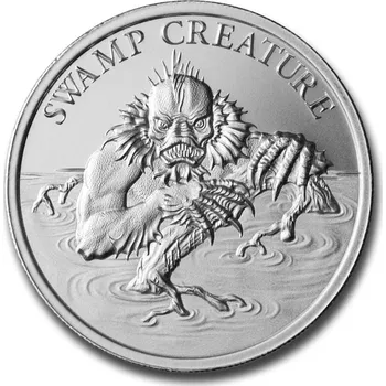 Stříbrná mince Swamp Creature 2 oz Vintage Horror Series