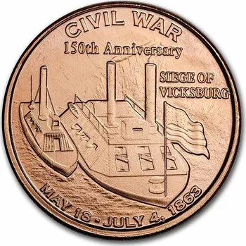 Měděná mince Občanská válka: Obležení Vicksburgu 150. výročí.