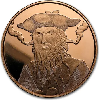 Silver Shield Mince - 1 oz 1 oz Měděná mince - Blackbeard