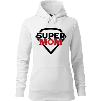 Dámská mikina DOBRÝ TRIKO Dámská mikina s potiskem Super mom Velikost dámské mikiny: M, Barva: Bílá