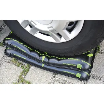 Příslušenství ke karavanu Nafukovací vyrovnávací a ochranné podložky pneumatik Flat Jack