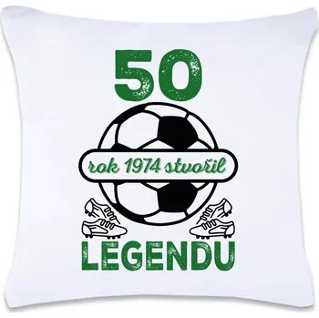 Dekorativní polštářek DOBRÝ TRIKO Polštář s potiskem 40 x 40 cm 50 let legenda fotbal Oboustranný tisk: NE