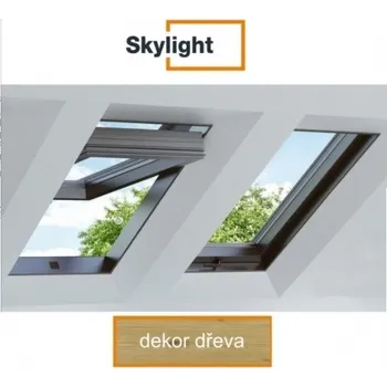 Okno DOBROPLAST - SKYLIGHT plastové střešní okno PVC dezén dřeva 5/7 - 55/78cm