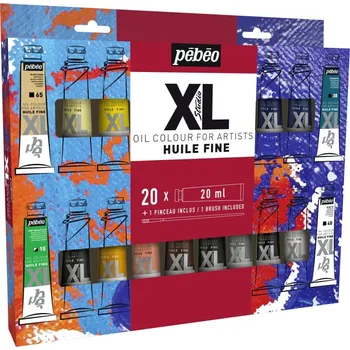 Olejová barva Pébéo Studio XL sada olej 20x20 ml+štětec