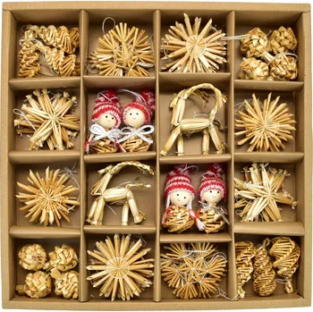 Vánoční ozdoba Vánoční slaměné ozdoby DA-7342 56 ks