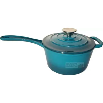 Hrnec Litinový rendlík s poklicí smaltovaný tyrkysový 1,9 L