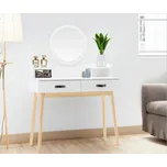 Bílý skandinávský toaletní stolek se zrcadlem