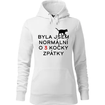 Dámská mikina DOBRÝ TRIKO Dámská mikina s potiskem Byla jsem normální Velikost dámské mikiny: XS, Barva: Bílá