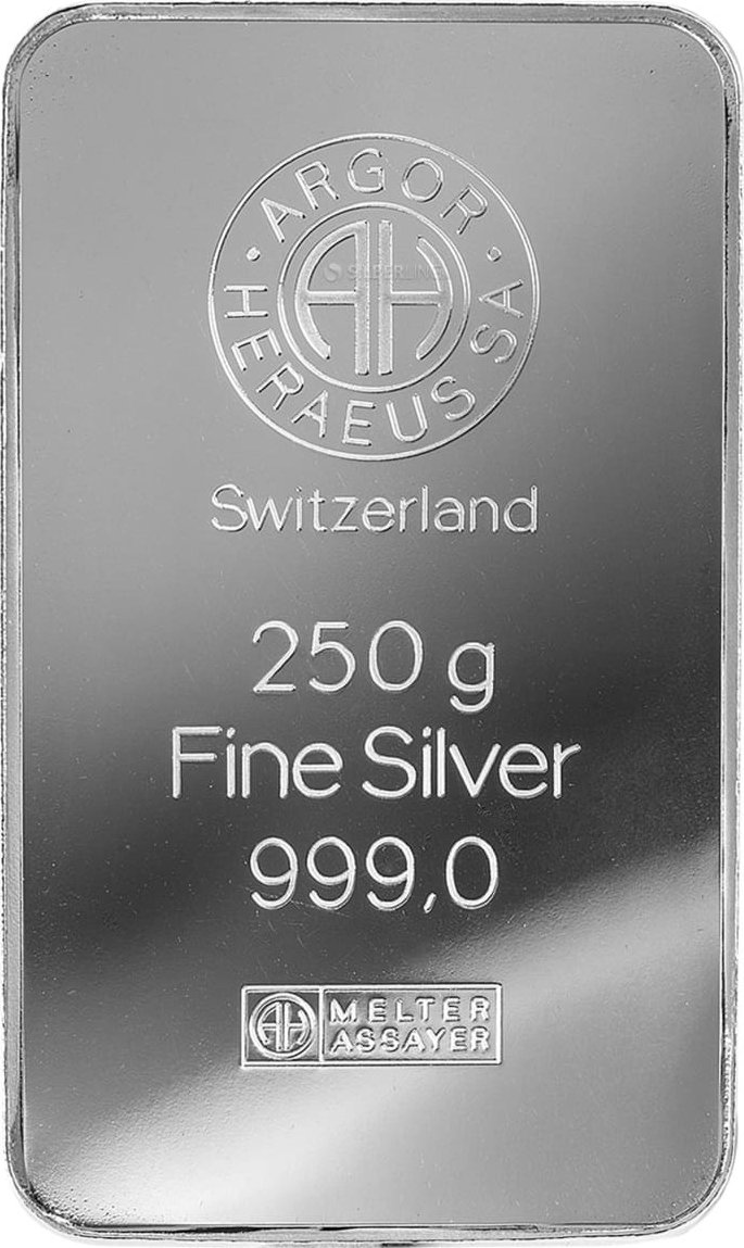 Argor Heraeus stříbrný slitek 250 g