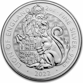 Royal Mint Mince Tudor Beasts Lion of England Milk Spots 2 oz