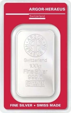 Argor Heraeus SA Investiční stříbro stříbrný slitek 100g
