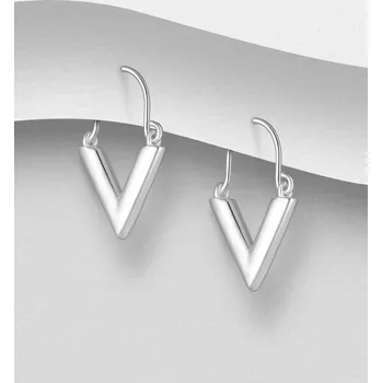 Náušnice Stříbrné kruhové náušnice 925 Sterling Silver Chevron