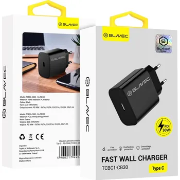 Adaptér Blavec BC1 s funkcí rychlonabíjení 30W (TCBC1-CB30) černý