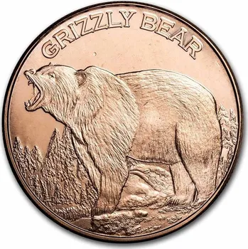 Silver Shield Mince - 1 oz Měděná - medvěd grizzly