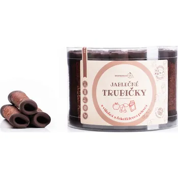 Sušené ovoce Jablečné trubičky s čokoládovou polevou a višní 43ks (540g)