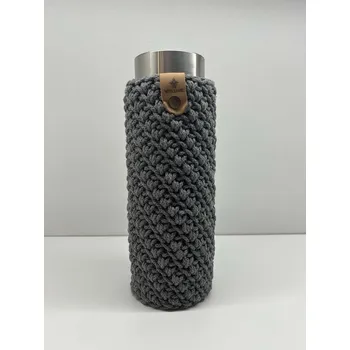 Láhev VITAJUWEL RUČNĚ HÁČKOVANÝ OBAL | TMAVĚ ŠEDÝ