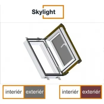 Okno DOBROPLAST - SKYLIGHT LOFT plastový střešní výlez PVC bílá 4/7 - 45/73cm