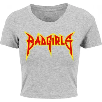 Badgirls Cropped Tee - grey 4XL