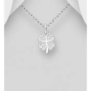 Přívěsek Přívěsek ze stříbra 925 Čtyřlístek, zdobený simulovanými diamanty CZ