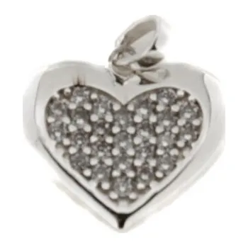 Přívěsek Zlatý přívěsek srdce z bílého zlata