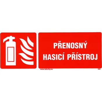 Přenosný hasicí přístroj (samolepka 210x80 mm)