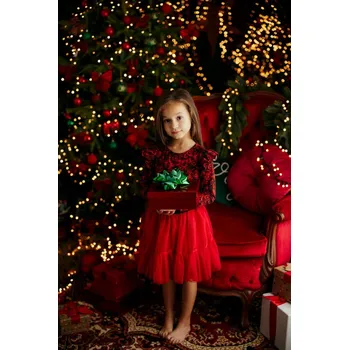 Dívčí kalhoty Elegantní blůzka Lily Grey s červenými růžemi 98 / 3 roky