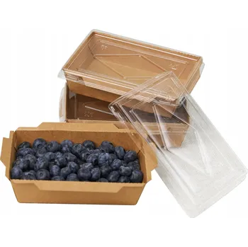 Dóza na potraviny Papírové obědové boxy Ecopicnic s víkem 500 ml, 200 kusů