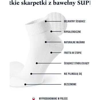 Pánské ponožky Nadměkké ponožky SUPIMA Steven, bílá 38-40