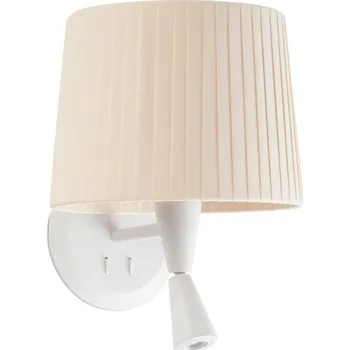 Nástěnné svítidlo FARO SAMBA bílá/skládaná nástěnná lampa, béžová, se čtecí lampičkou - FARO FARO 64308-35