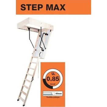 Schodiště ROOFLITE - FENSTRO Půdní skládací schody STEP MAX rozměr 55/120cm