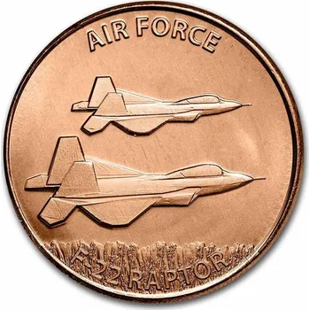 UNITED STATES MINT Mince - 1 oz Měděná - US Air Force: F-22 Raptor