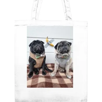 Nákupní taška unisex s potiskem Taška mopsíci s banánem