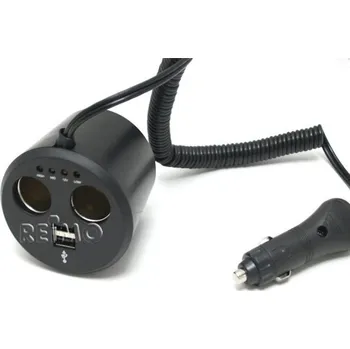 Příslušenství ke karavanu 12V rozvod2zástrčka2USB kelímek