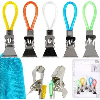 Držák na ručník Háčky, klipy, žabky - závěsné na ručníky a utěrky 5 kusů