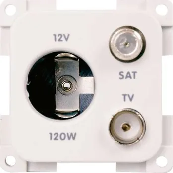 Příslušenství ke karavanu Zásuvka satelitní +TV se zásuvkou pro zapalovač, břidlicově šedá