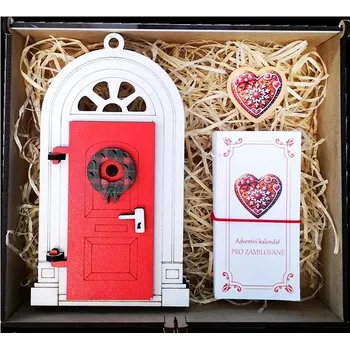 Vánoční dekorace Coolkousky adventní kalendář pro zamilované - červené dveře Kniha